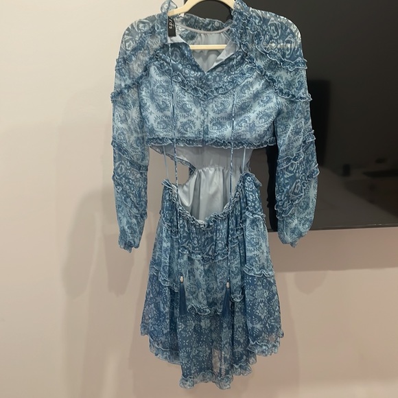 Blue cut out Dress - Picture 3 of 4